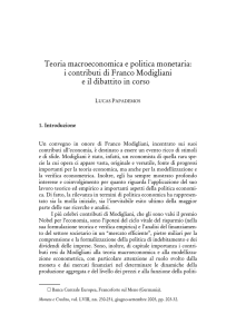 Teoria macroeconomica e politica monetaria: i contributi di Franco