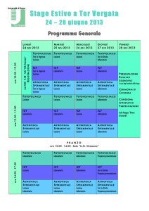 Piano didattico e programma dei tre moduli