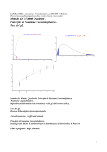 Metodo dei Minimi Quadrati . Principio di Massima Verosimiglianza
