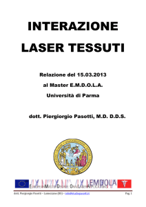 interazione laser tessuti - dott. Piergiorgio Pasotti