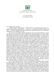 Lettera aperta - Società Italiana d`Estetica