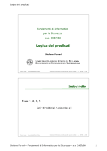 Logica dei predicati - Università degli Studi di Milano