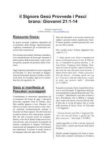 il Signore Gesù Provvede i Pesci brano: Giovanni 21