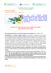 Comunicato Sicurezza Farmaci – Ottobre 2014