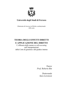 Università degli Studi di Ferrara TEORIA DEGLI EFFETTI DIRETTI E
