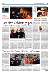 Jazz, al via la sfida fra gruppi