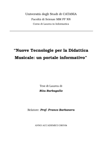 “Nuove Tecnologie per la Didattica Musicale: un portale informativo”