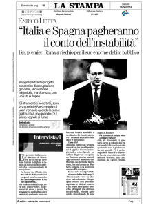 "Italia e Spagna pagheranno il conto deUìnstabilità"L`ex premier