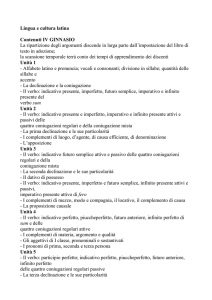 Lingua e cultura latina Contenuti IV GINNASIO La ripartizione degli