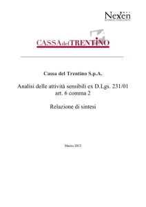 Allegato E Analisi delle attività sensibili ex. D.lgs. 231/2001 art.6 co. 2