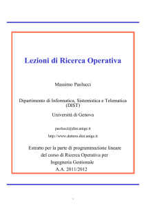 Lezioni di Ricerca Operativa