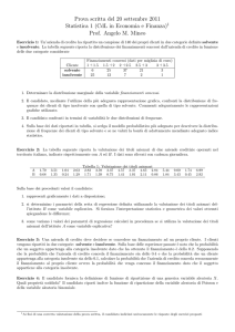 Prova scritta del 20 settembre 2011 Statistica 1 (CdL in Economia e