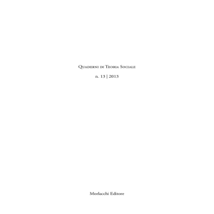 Quaderni di Teoria Sociale n. 13 | 2013 Morlacchi Editore