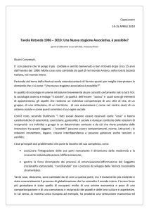Tavola Rotonda 1996 – 2010: Una Nuova stagione