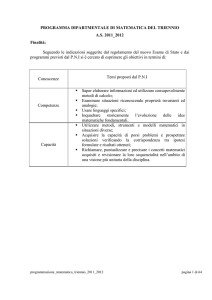 PROGRAMMA DIPARTMENTALE DI MATEMATICA DEL TRIENNIO