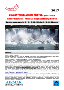 Canada Tour Panorami dell`Est partenza da Cagliari, Olbia, Bologna
