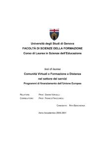 Università degli Studi di Genova FACOLTÀ DI SCIENZE DELLA