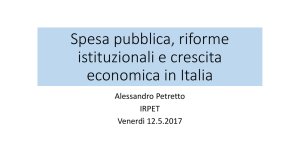 Spesa pubblica, riforme istituzionali e crescita economica in Italia