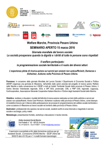 Welfare Marche, Provincia Pesaro Urbino SEMINARIO APERTO 15