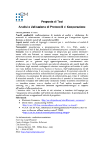 Proposta di Tesi: Analisi e Validazione di Protocolli di Cooperazione