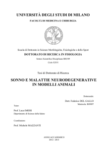 universit&agrave; degli studi di milano sonno e malattie neurodegenerative