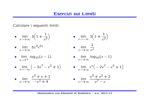 Esercizi sui Limiti - Dipartimento di Matematica