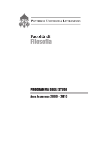 programma di studi 2009-2010 - Facoltà di Filosofia Pontificia