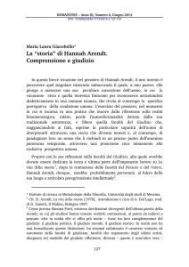 La “storia” di Hannah Arendt. Comprensione e giudizio