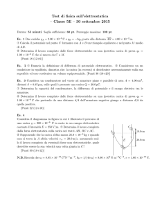 Test di fisica sull`elettrostatica – Classe 5E – 30