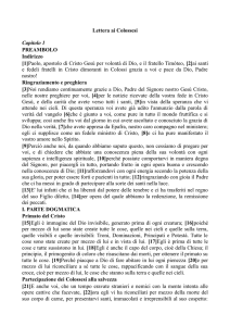 Lettera ai Colossesi Capitolo 1 PREAMBOLO Indirizzo [1]Paolo