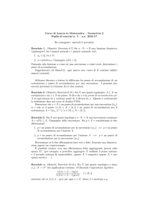 Corso di Laurea in Matematica – Geometria 2 Foglio di esercizi n. 5