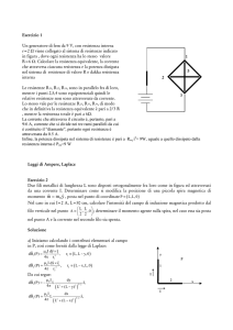 Esercizio 1 Un generatore di fem da 9 V, con resistenza interna r=2