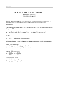 INTERPOLAZIONE MATEMATICA metodo newton