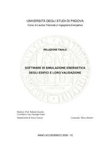 Software di simulazione energetica degli edifici e loro validazione