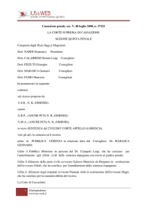 Cassazione penale, sez. V, 08 luglio 2008, n. 37322 LA CORTE