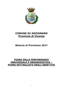 Piano degli obiettivi 2017 - Comune di Arzignano - Servizi on-line