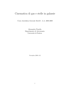 Cinematica di gas e stelle in galassie