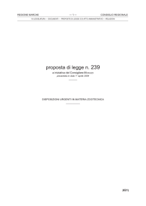 proposta di legge n. 239 - Consiglio Regionale delle Marche