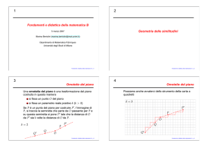 Fondamenti e didattica della matematica B Geometria delle