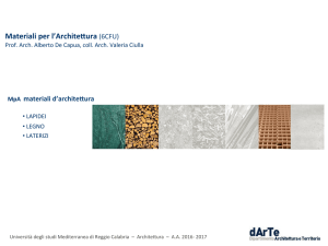 Materiali per l`Archite.ura (6CFU) - Università degli Studi Mediterranea