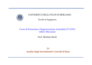 UNIVERSITÀ DEGLI STUDI DI BERGAMO Corso di Economia e