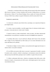 Dichiarazione di Milano-Bicocca sulla Prevenzione della Tortura