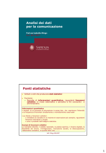 Analisi dei dati e fonti statistiche per la comunicazione