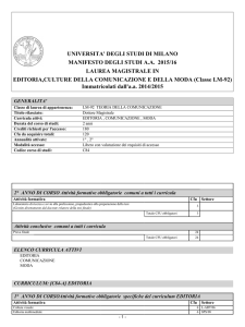 universita` degli studi di milano manifesto degli studi aa 2015/16