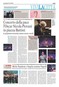 Concerto della pace l`Oscar Nicola Piovani in piazza Battisti