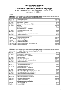 Storia e filosofia delle scienze - Scuola di Lettere e Beni Culturali