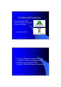 una presentazione sintetica del codice del consumo