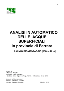 Analisi in automatico delle acque superficiali in provincia di Ferrara