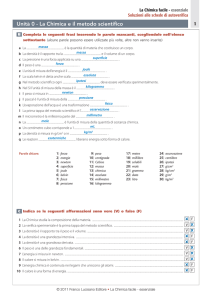 Unità 0 - La Chimica e il metodo scientifico