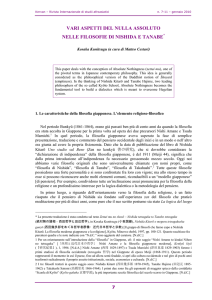 vari aspetti del nulla assoluto nelle filosofie di nishida e tanabe